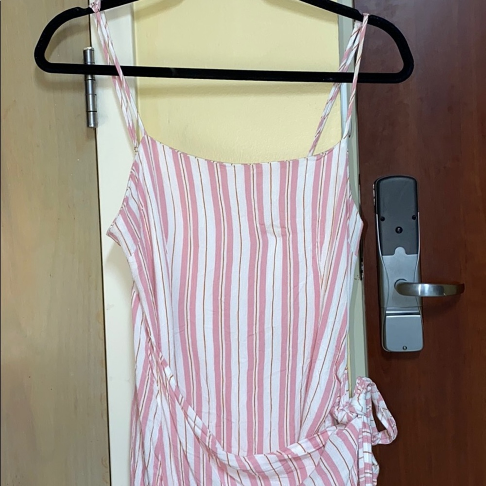Front Tie Pink and Red Dress